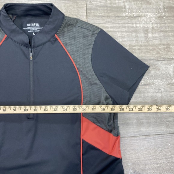 Kerrits Shirt Womens Large Black Red Quarter Zip Mock Neck Equestrian Riding - Picture 4 of 9